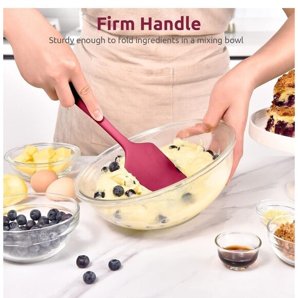 2pc Set-Red Flat Spatula,Black Spoon Spatula: 11.38in 600ºF Heat Resista… - Picture 7 of 11